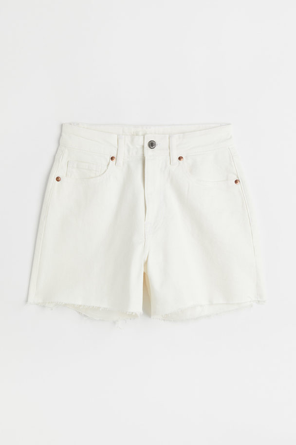 H&M Denim Shorts High Waist White