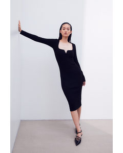 Bouclé-knit Dress Black
