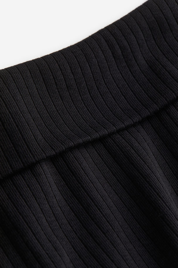 H&M Ribbed Off-the-shoulder Dress Black