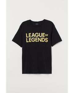 T-shirt Regular Fit Sort/league Of Legends