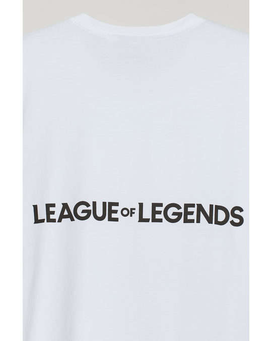 H&M Regular Fit T-shirt White/league Of Legends