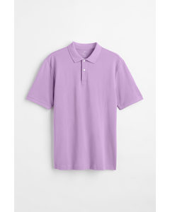 Cotton Polo Shirt Light Purple