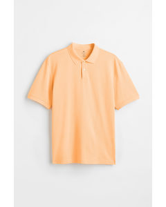 Poloshirt I Bomuld Lys Orange