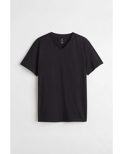 Regular Fit V-neck T-shirt Black