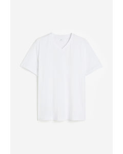 Regular Fit V-neck T-shirt White