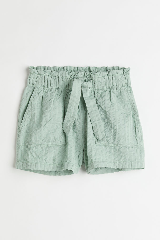 H&M Shorts mit hohem Bund Hellgrün