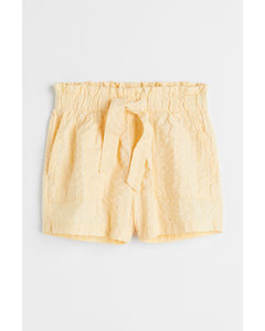 High-waisted Shorts Light Yellow
