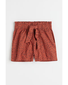High-waisted Shorts Brick Red/spotted