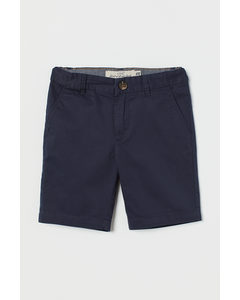 Cotton Chino Shorts Navy Blue