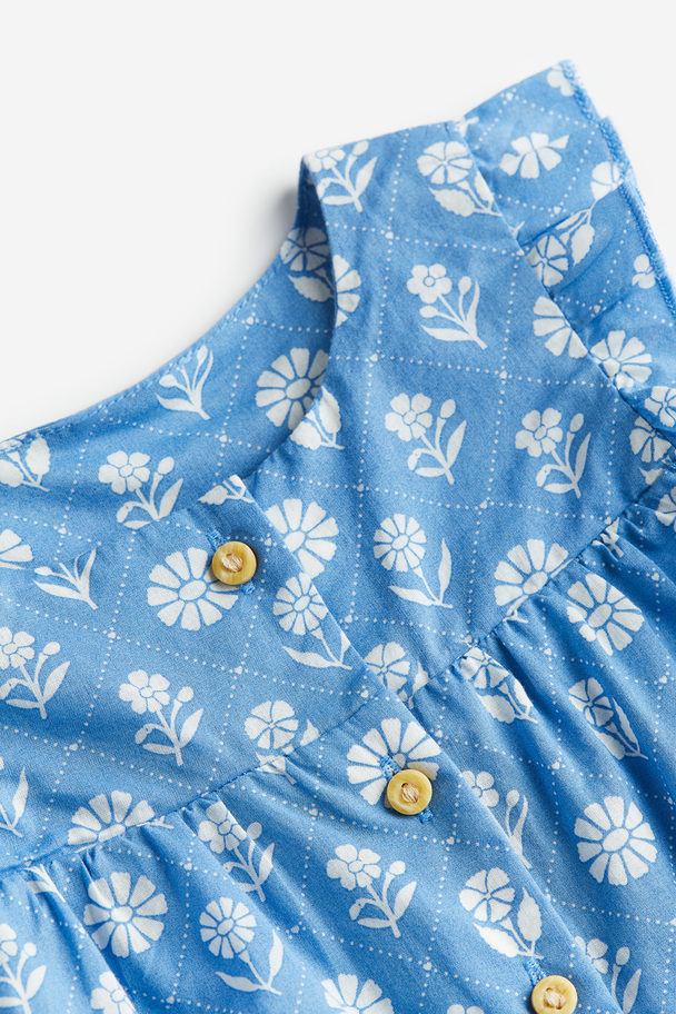 H&M Cotton Romper Suit Blue/floral