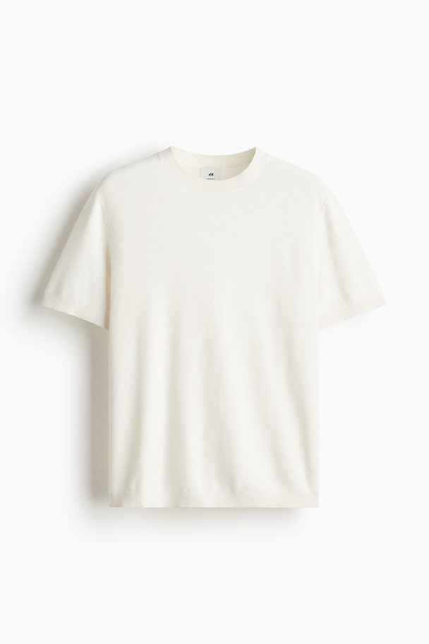 H&M Regular Fit Piqué T-shirt Light Beige