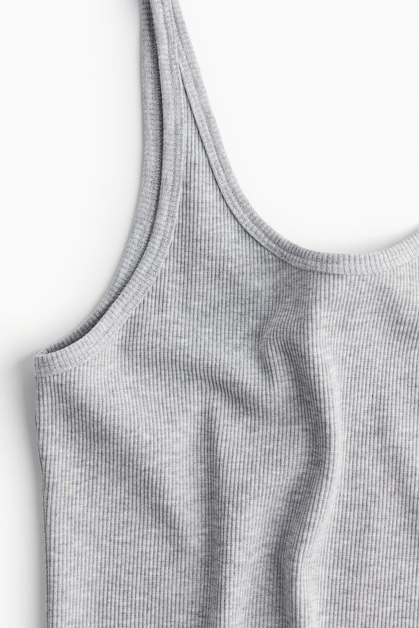 H&M Geripptes Tanktop Hellgraumeliert