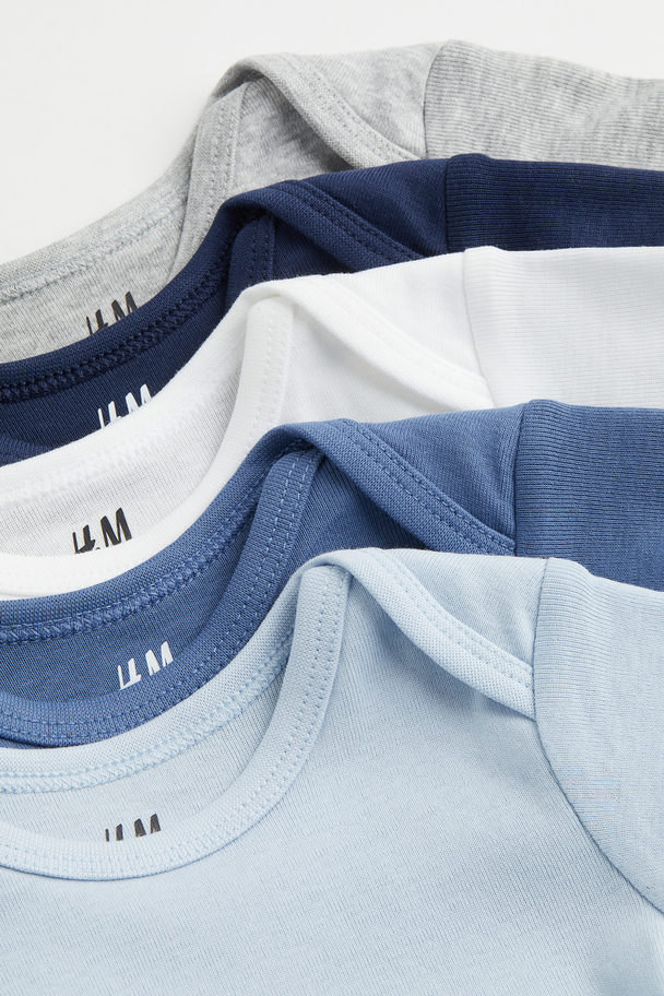 H&M 5-pack Cotton Bodysuits Blue/white
