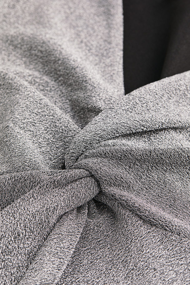 H&M H&m+ Knot-detail Jersey Top Light Grey