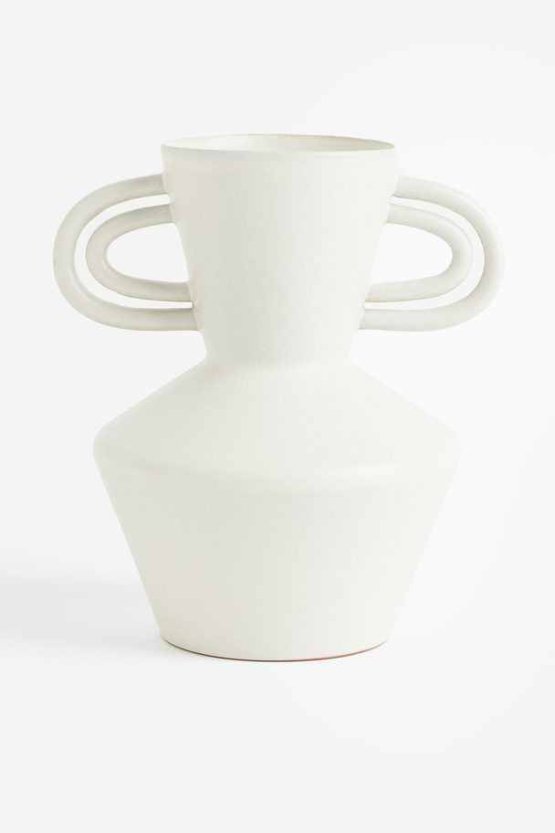 H&M HOME Stor Vase I Terrakotta Hvit