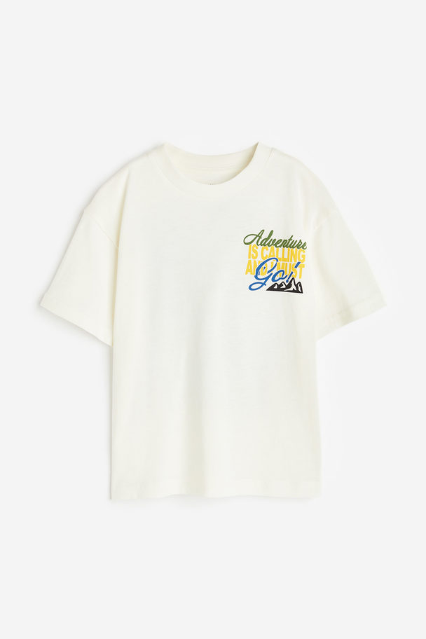 H&M Jersey T-shirt White/adventure