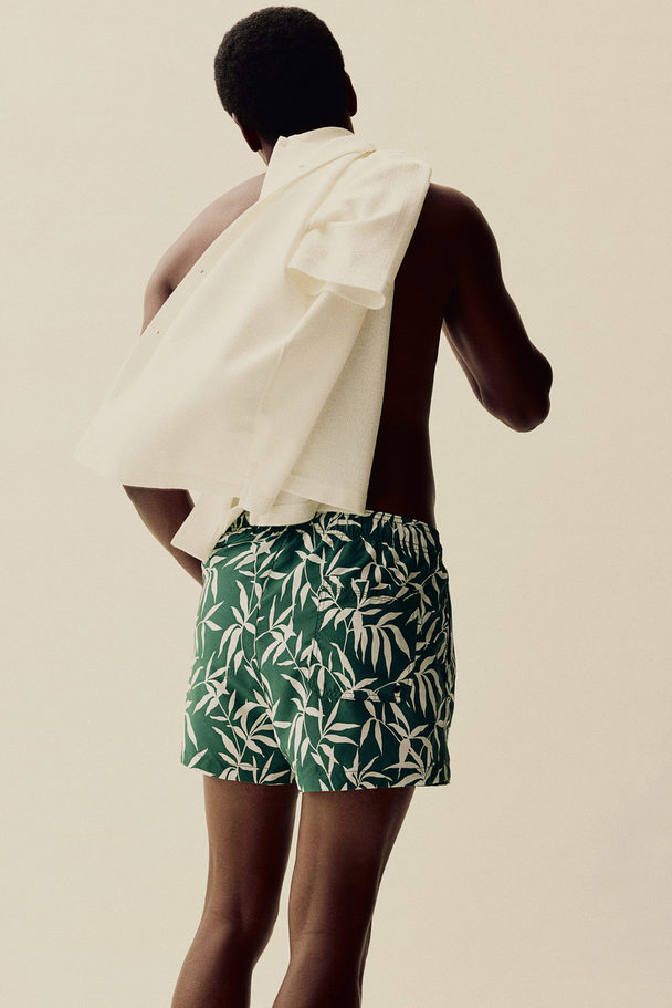 H&M Zwemshort Met Dessin Groen/bladdessin