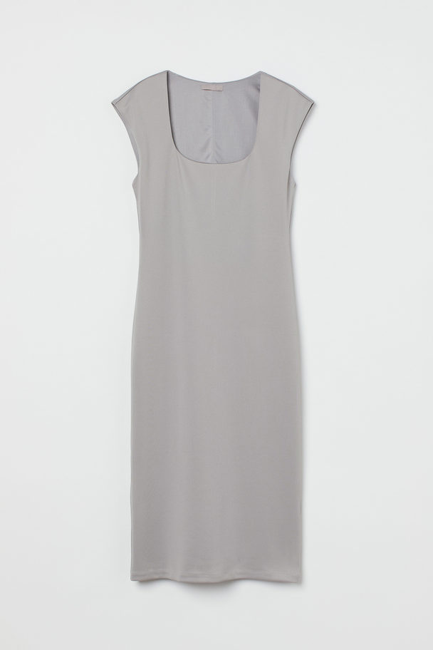 H&M Fitted Dress Light Grey
