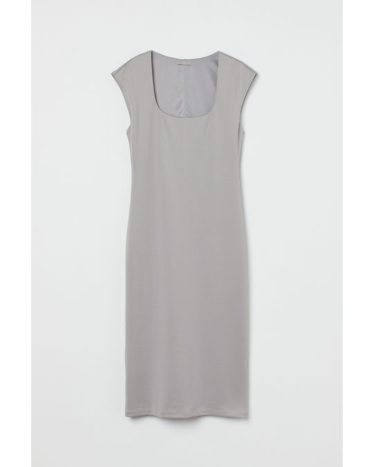 H&M Fitted Dress Light Grey