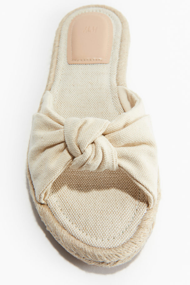 H&M Espadrille-slippers Met Geknoopt Detail Lichtbeige