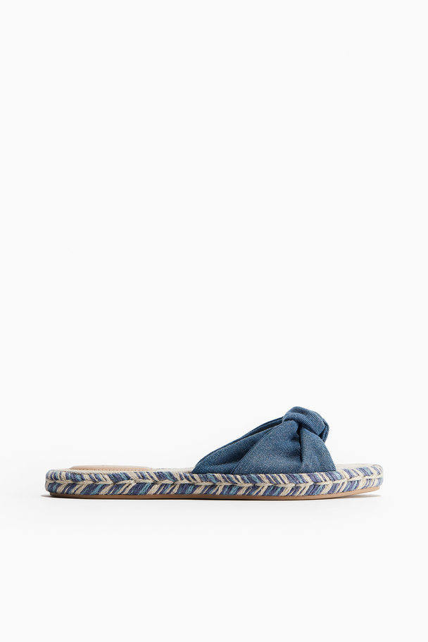 H&M Pantoletten-Espadrilles mit Twistdetail Denimblau