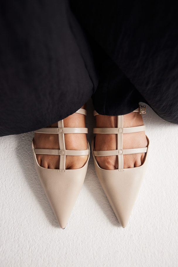 H&M Spitze Mules Hellbeige