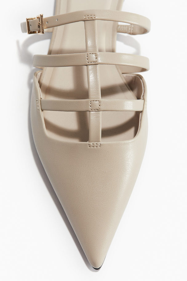 H&M Spitze Mules Hellbeige