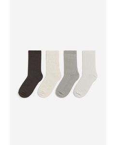 4-pack Socks Light Dusty Green/dark Brown