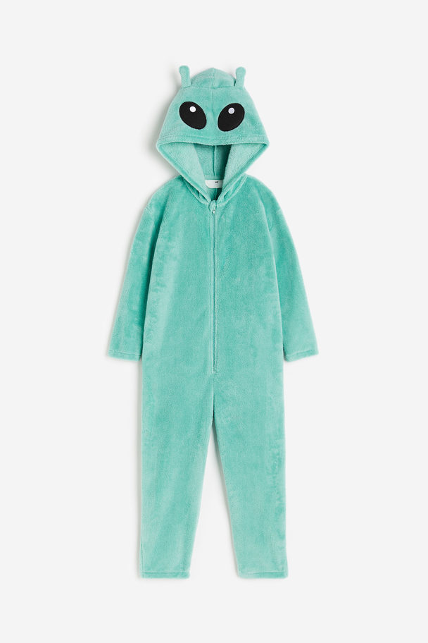 H&M Alien All-in-one Suit Bright Green