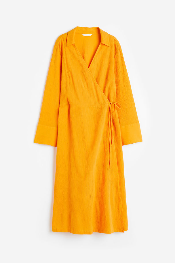 H&M Wrapover Shirt Dress Orange