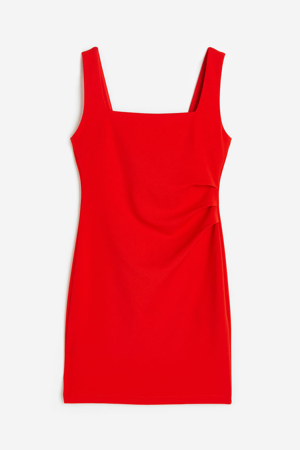H&M Plissiertes Kleid Rot