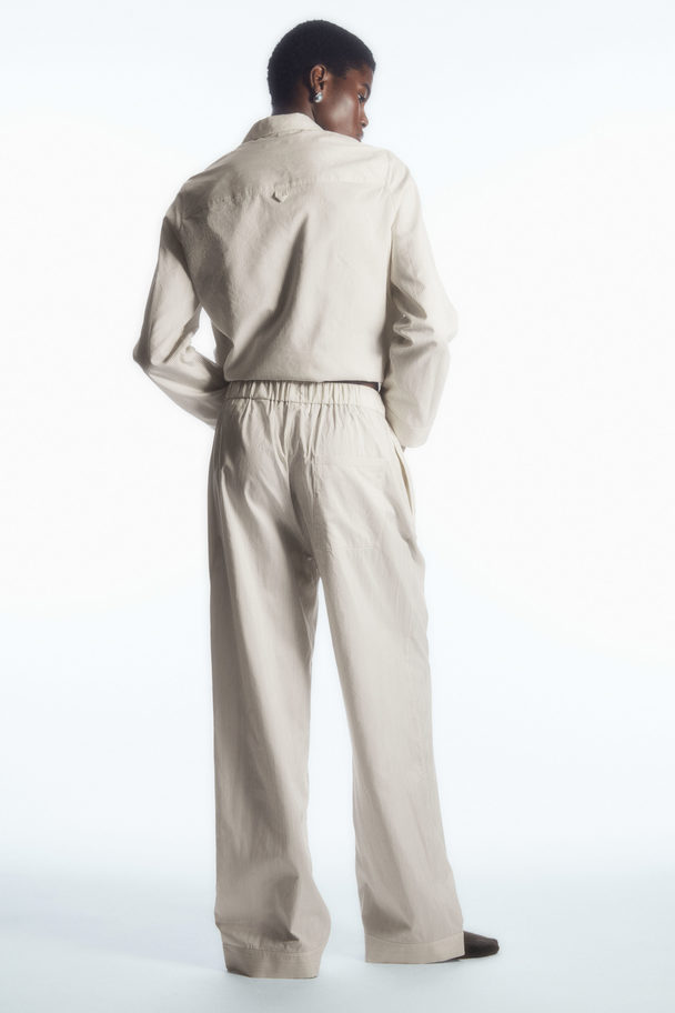 COS Striped Silk Pyjama Trousers Beige / Grey / Striped