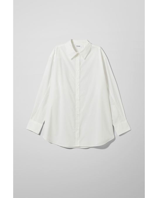 Weekday Charli Poplin Shirt White