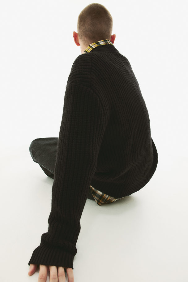 H&M Loose Fit Rib-knit Jumper Black