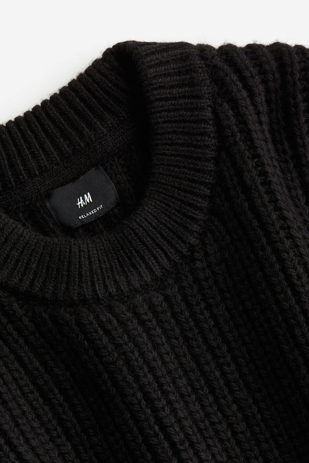 H&M Loose Fit Rib-knit Jumper Black