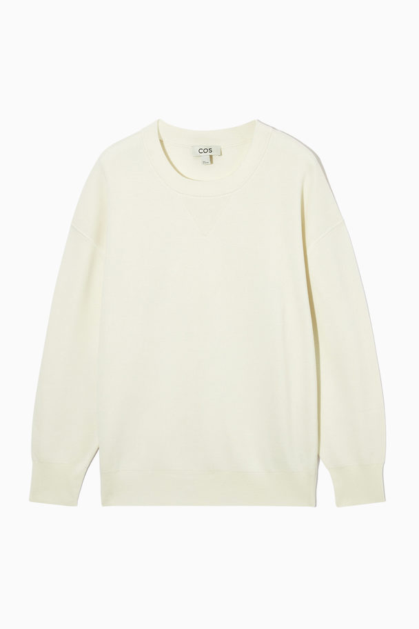 COS Oversized Silk-blend Top White