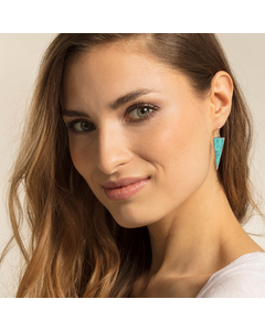 Earring Triangle Turquoise 925 Sterling Silver