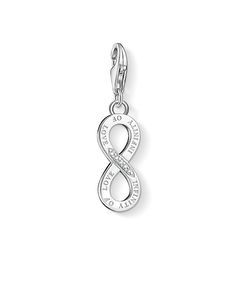 Charm Pendant Infinity Of Love 925 Sterling Silver, Diamond
