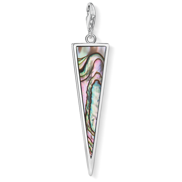 Thomas Sabo Charm Pendant Triangle Mother-of-pearl Turquoise 925 Sterling Silver