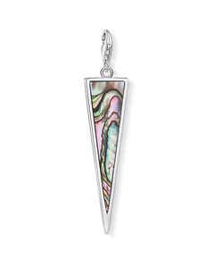Charm Pendant Triangle Mother-of-pearl Turquoise 925 Sterling Silver