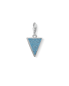Charm Pendant Triangle Turquoise 925 Sterling Silver, Blackened