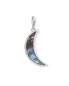 Charm Pendant Moon Abalone Mother-of-pearl Turquoise 925 Sterling Silver