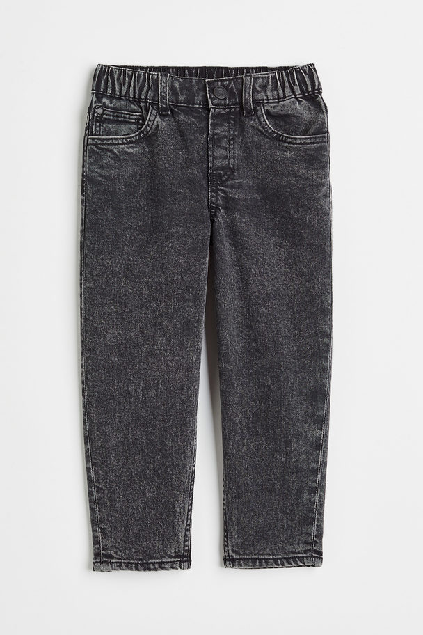 H&M Comfort Stretch Loose Fit Jeans Schwarz/Washed out