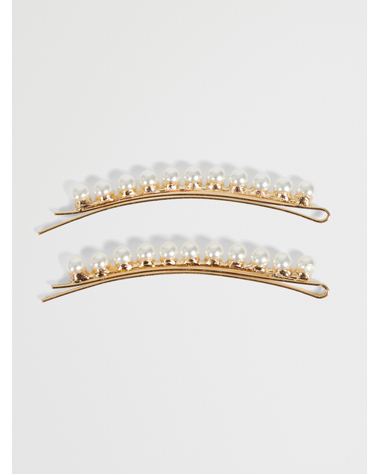 NLY by Nelly 2 Pack Pearl Hair Pins Gold