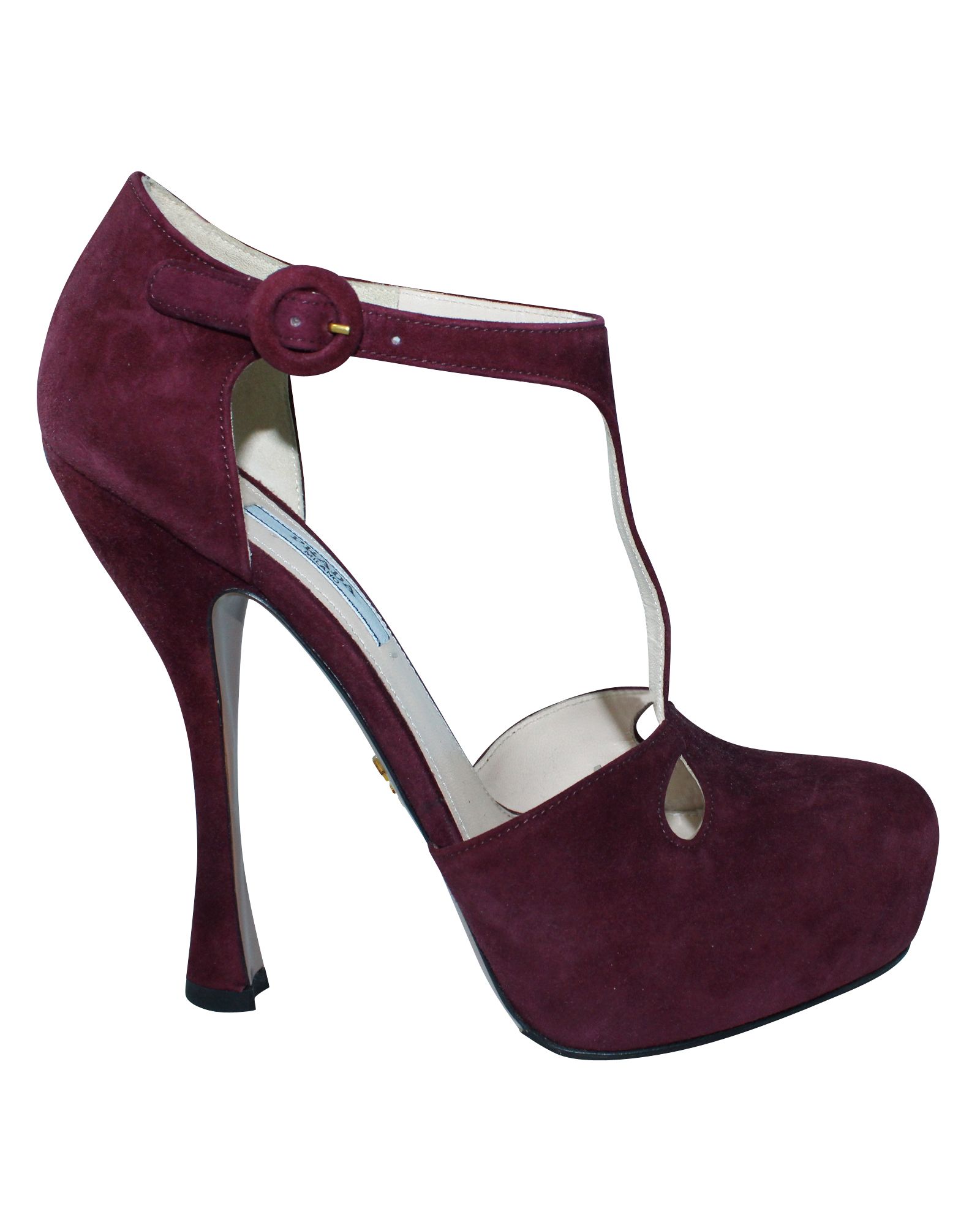strappy dark purple heels