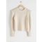 Structured Ribbed Knit Sweater Light Beige