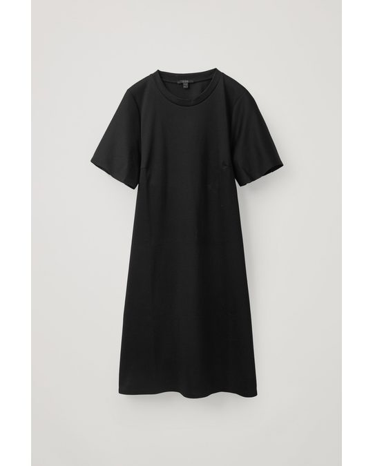 COS Short-Sleeved Jersey Dress Black