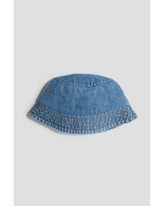 Cotton Bucket Hat Denim Blue