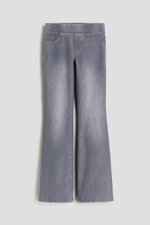 H&M Flared Jersey Trousers Grey