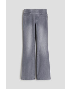 Flared Jersey Trousers Grey